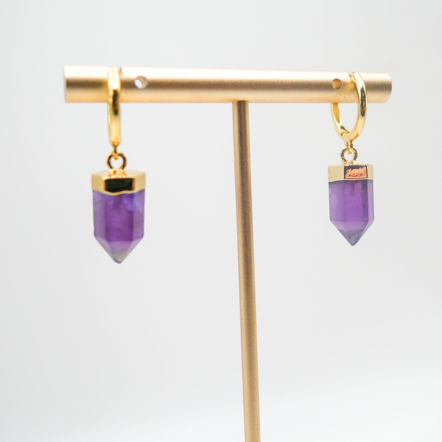 Intuitive Amethyst Huggy Hoops