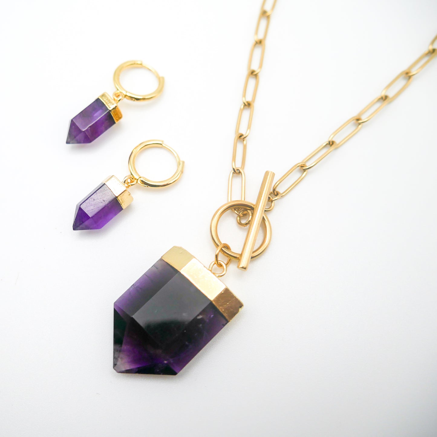 Intuitive Amethyst Necklace and Earring Bundle