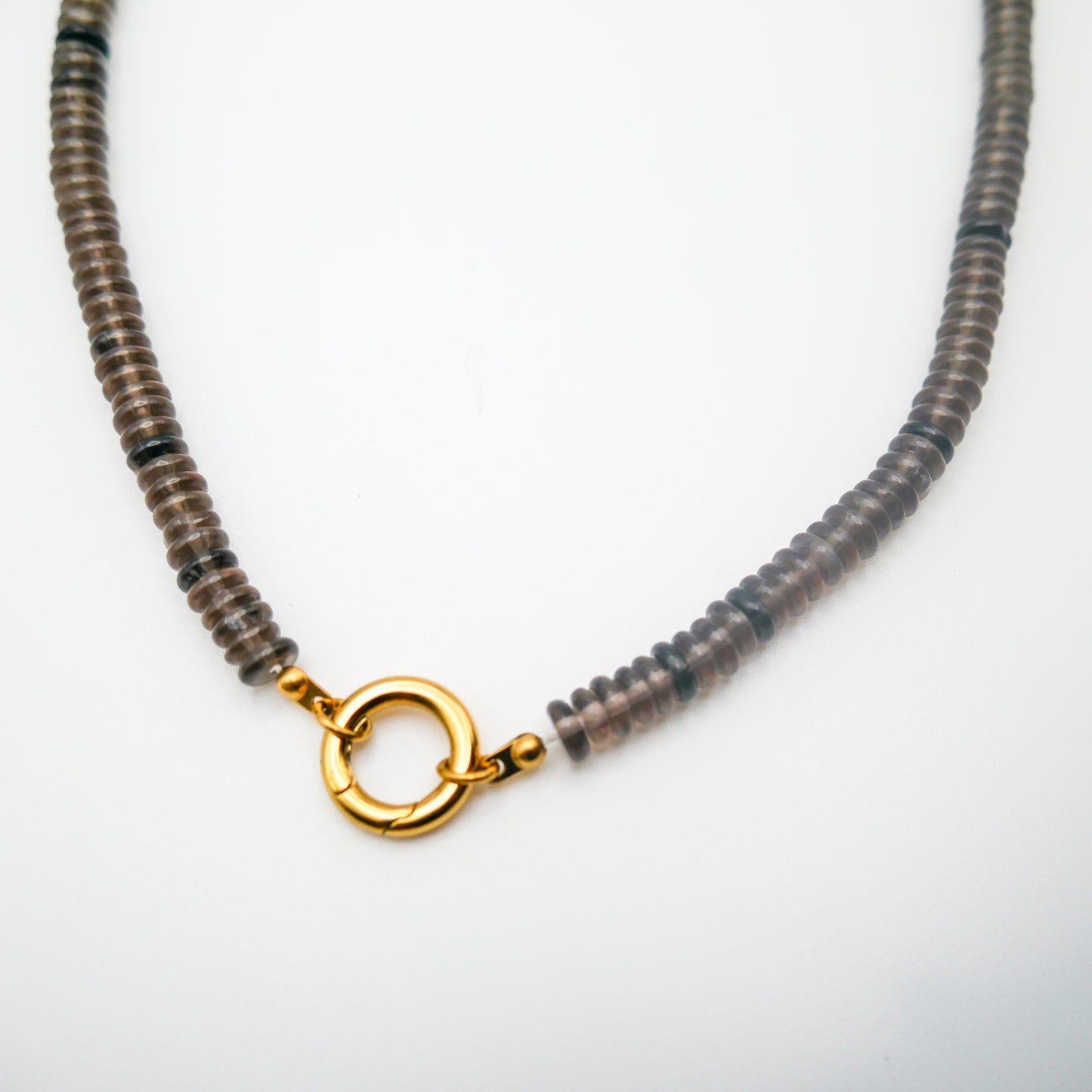 Centering Smoky Quartz BIGGER Carabiner Necklace