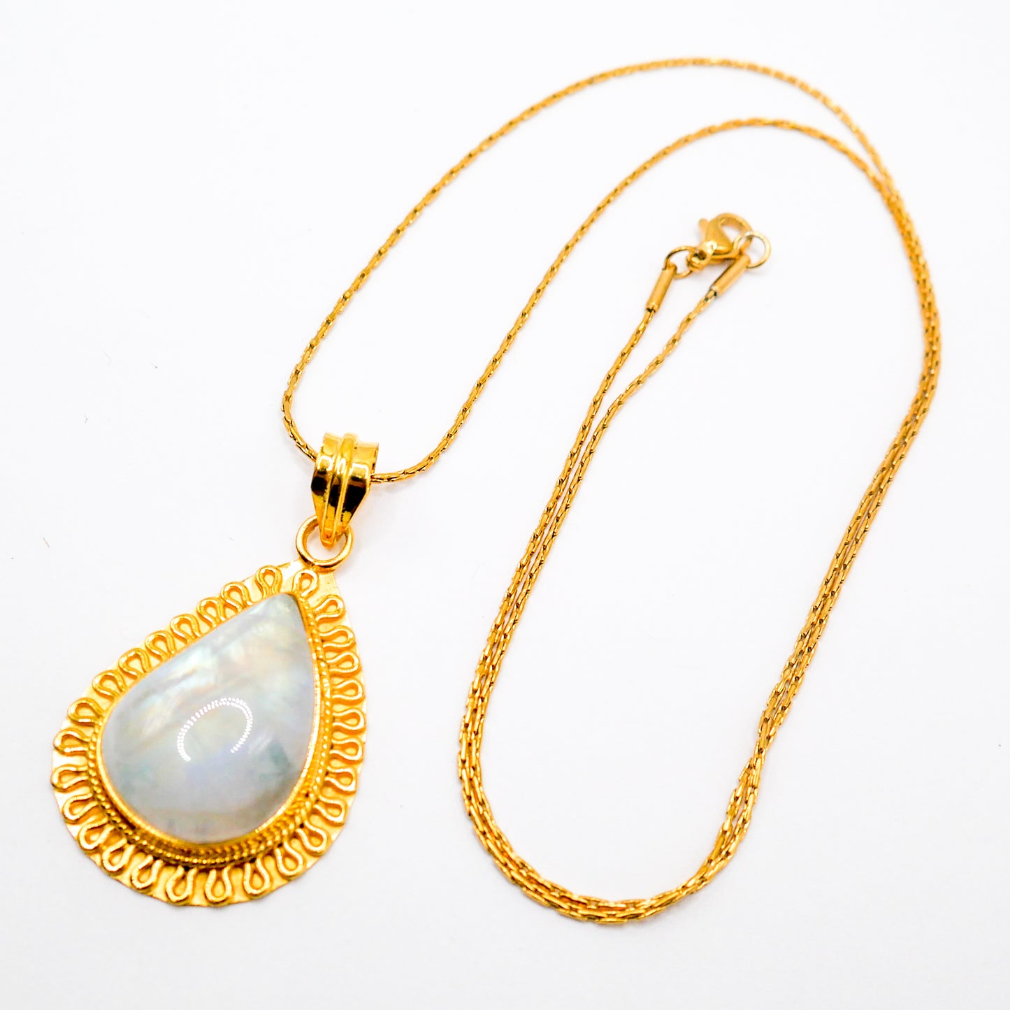 Lunar Trickle Moonstone Necklace
