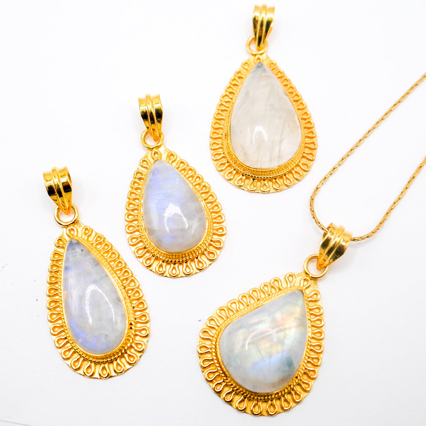 Lunar Trickle Moonstone Necklace