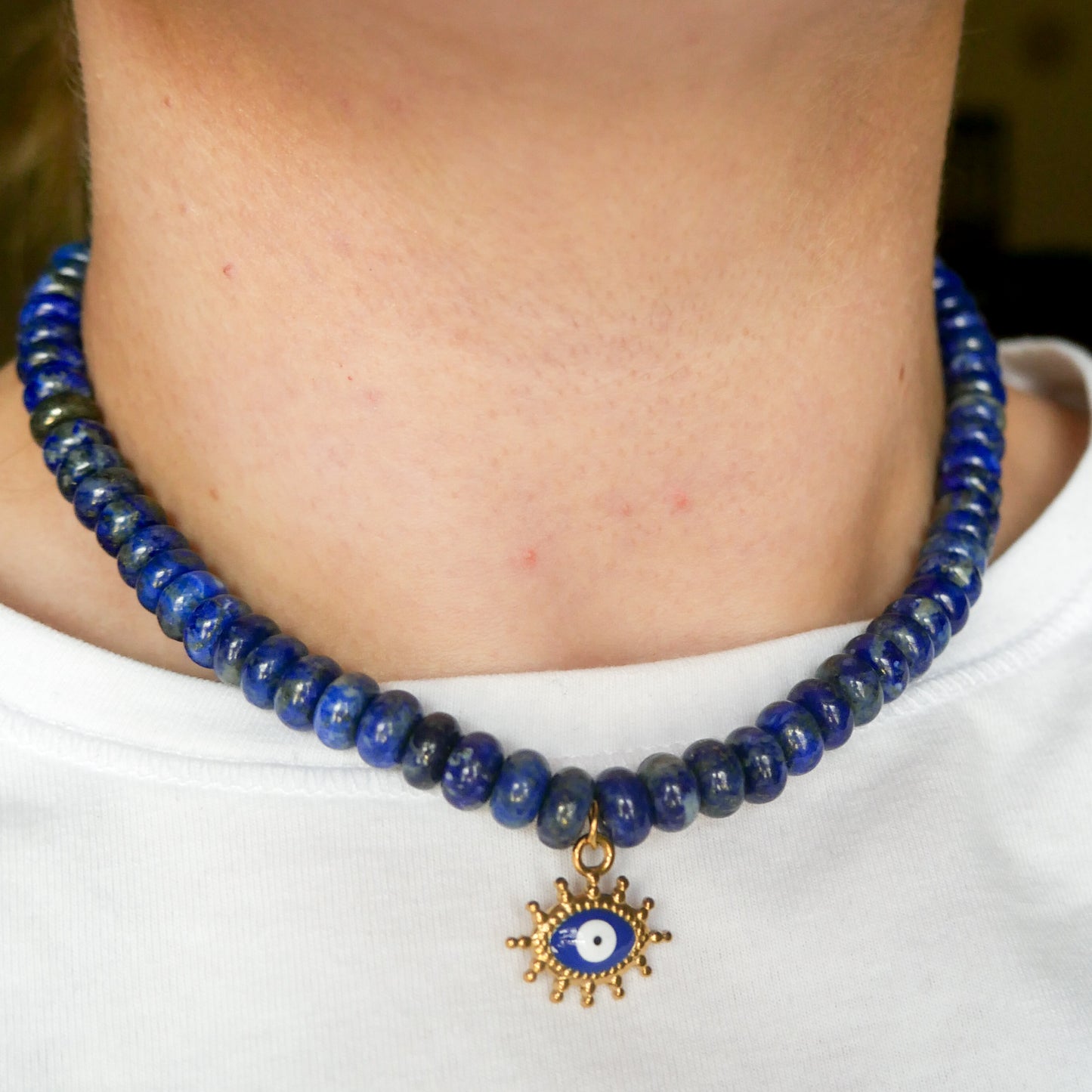 Evil Eye Lapis Lazuli Necklace
