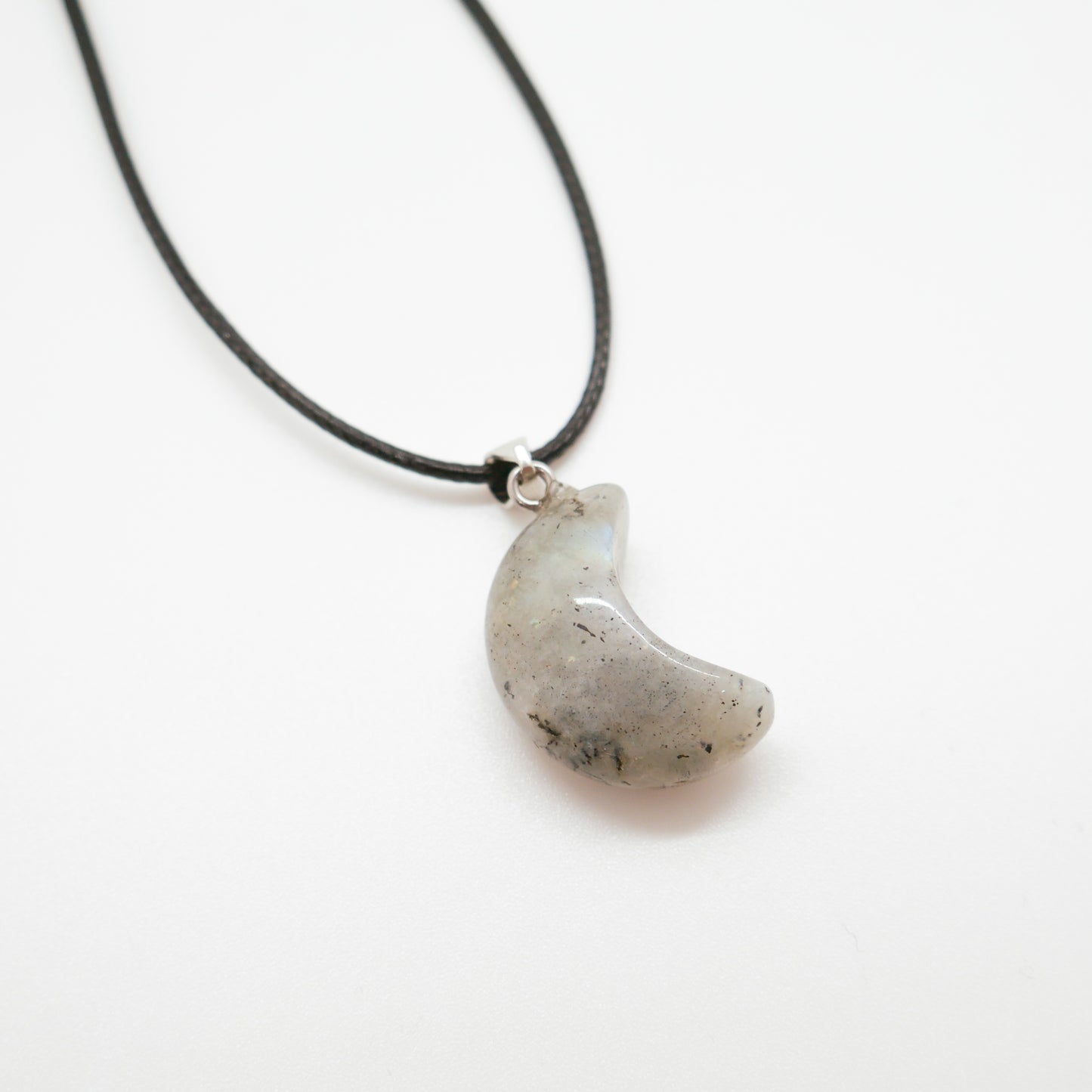 Labradorite Moon Pendant Necklace