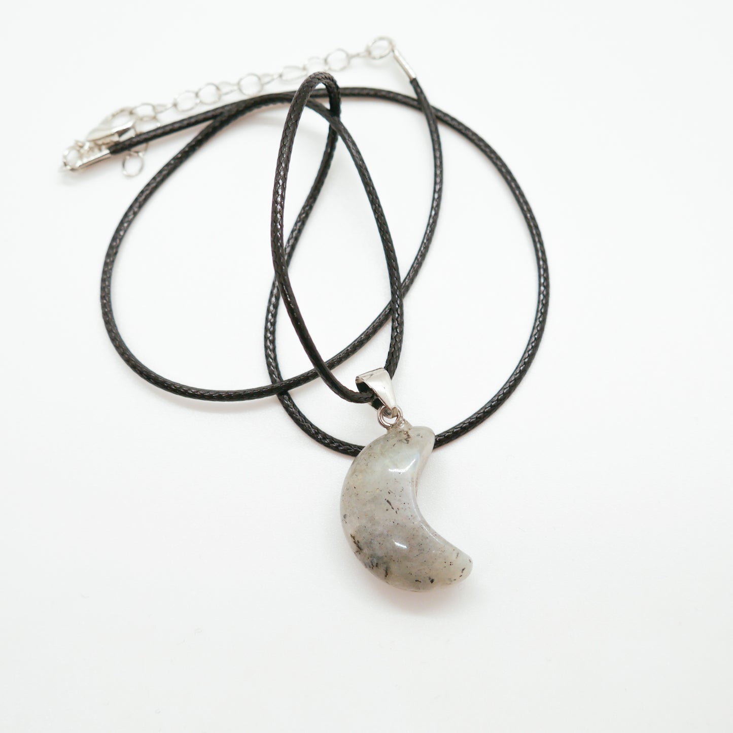 Labradorite Moon Pendant Necklace