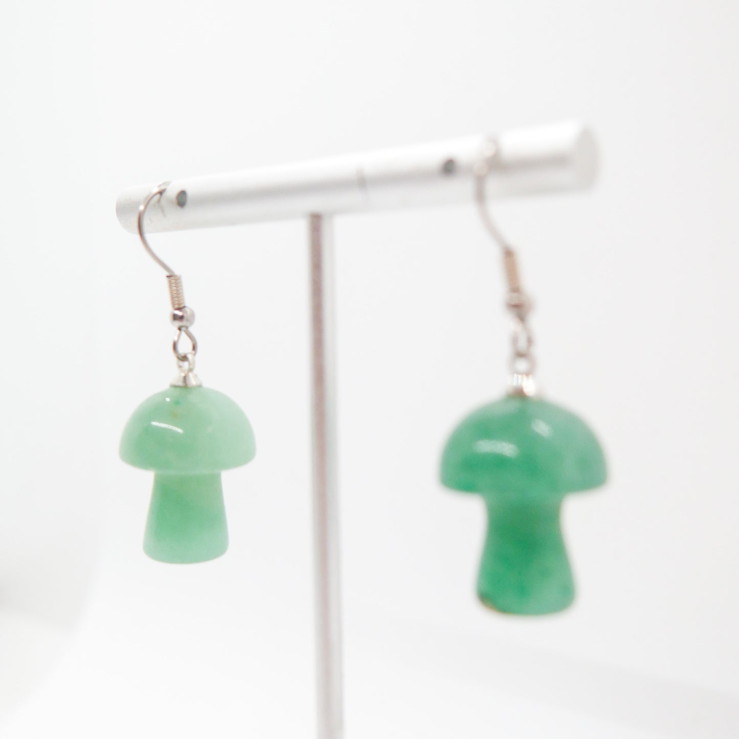 Green Aventurine Mushroom Earrings