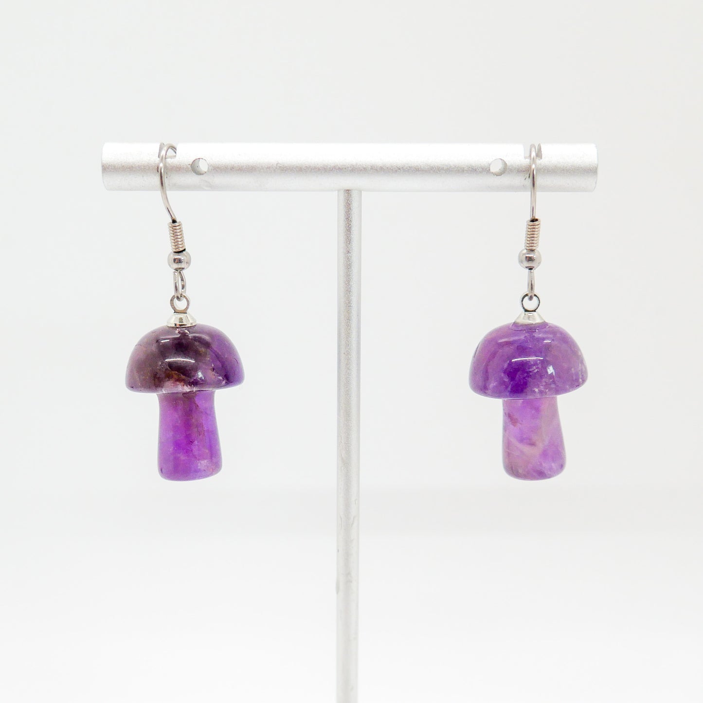Amethyst Mushroom Earrings