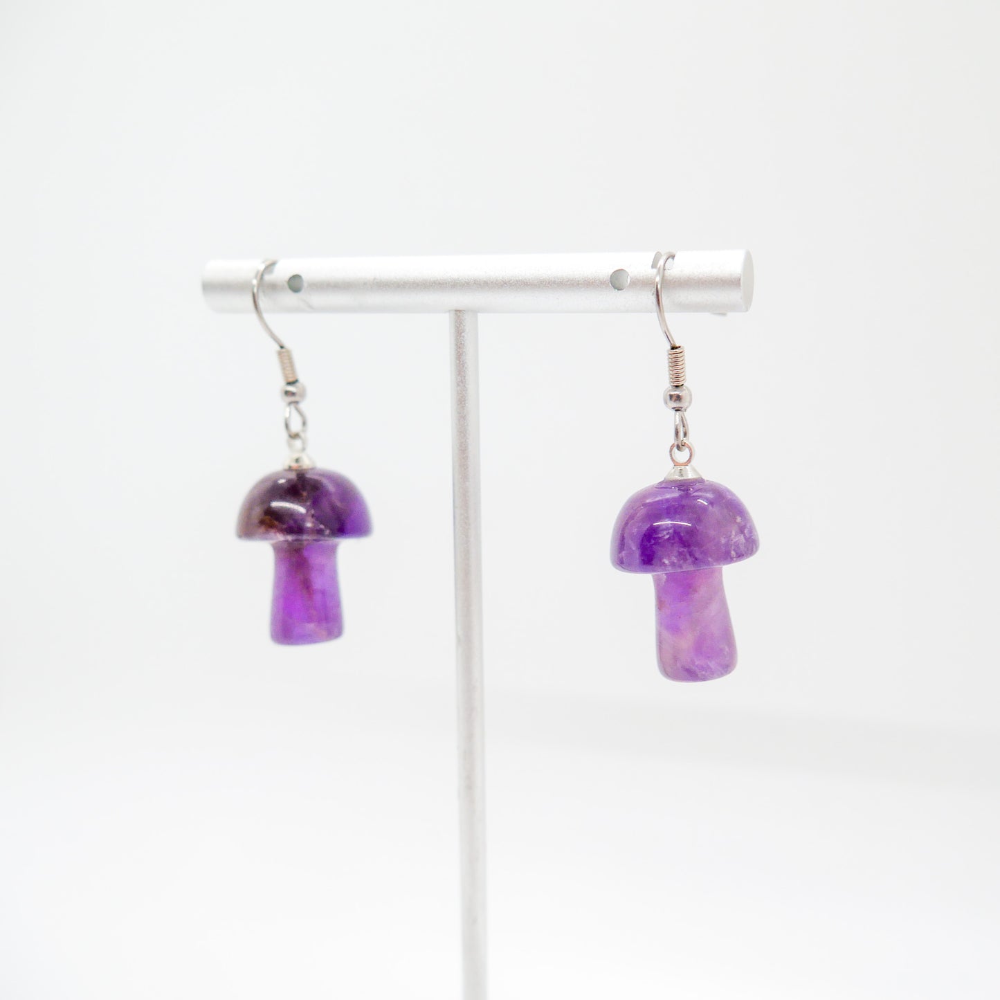 Amethyst Mushroom Earrings