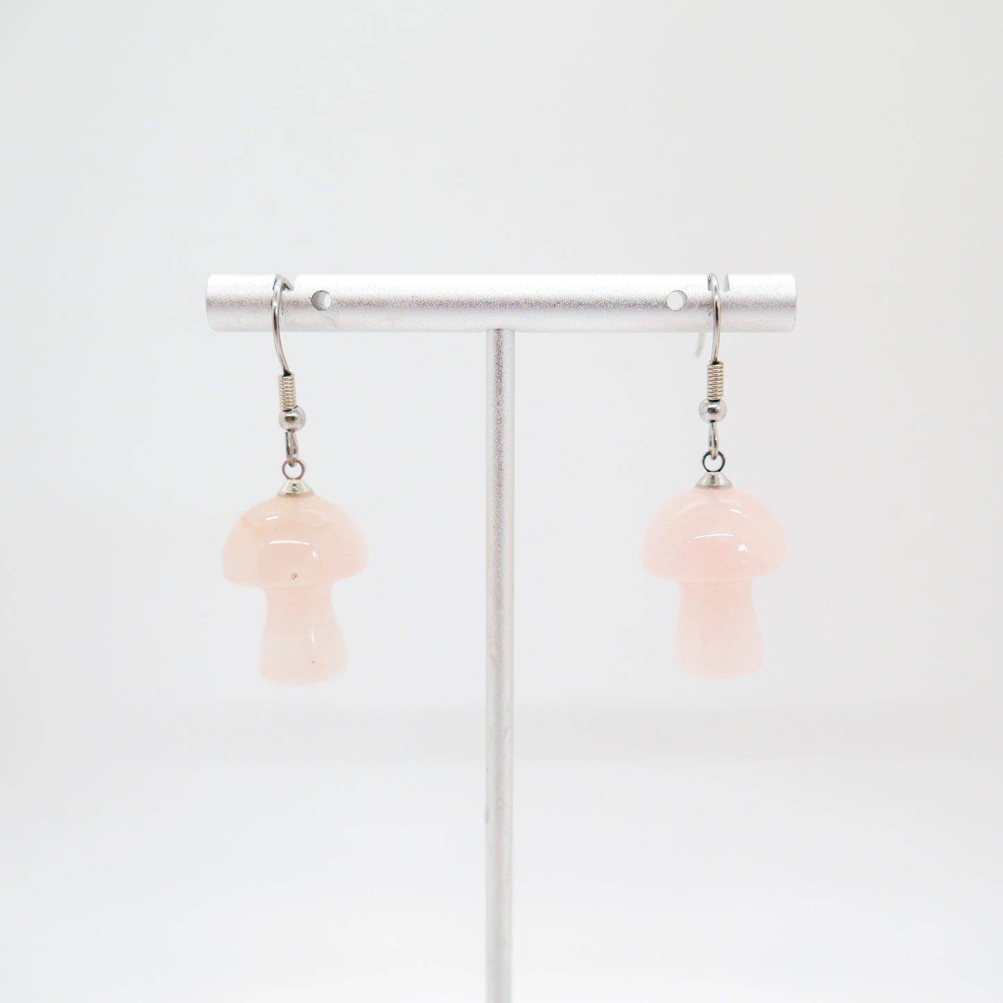 Rose Quartz Mushroom Earrings