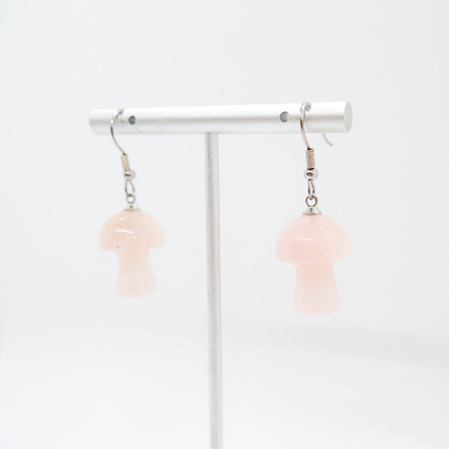 Rose Quartz Mushroom Earrings