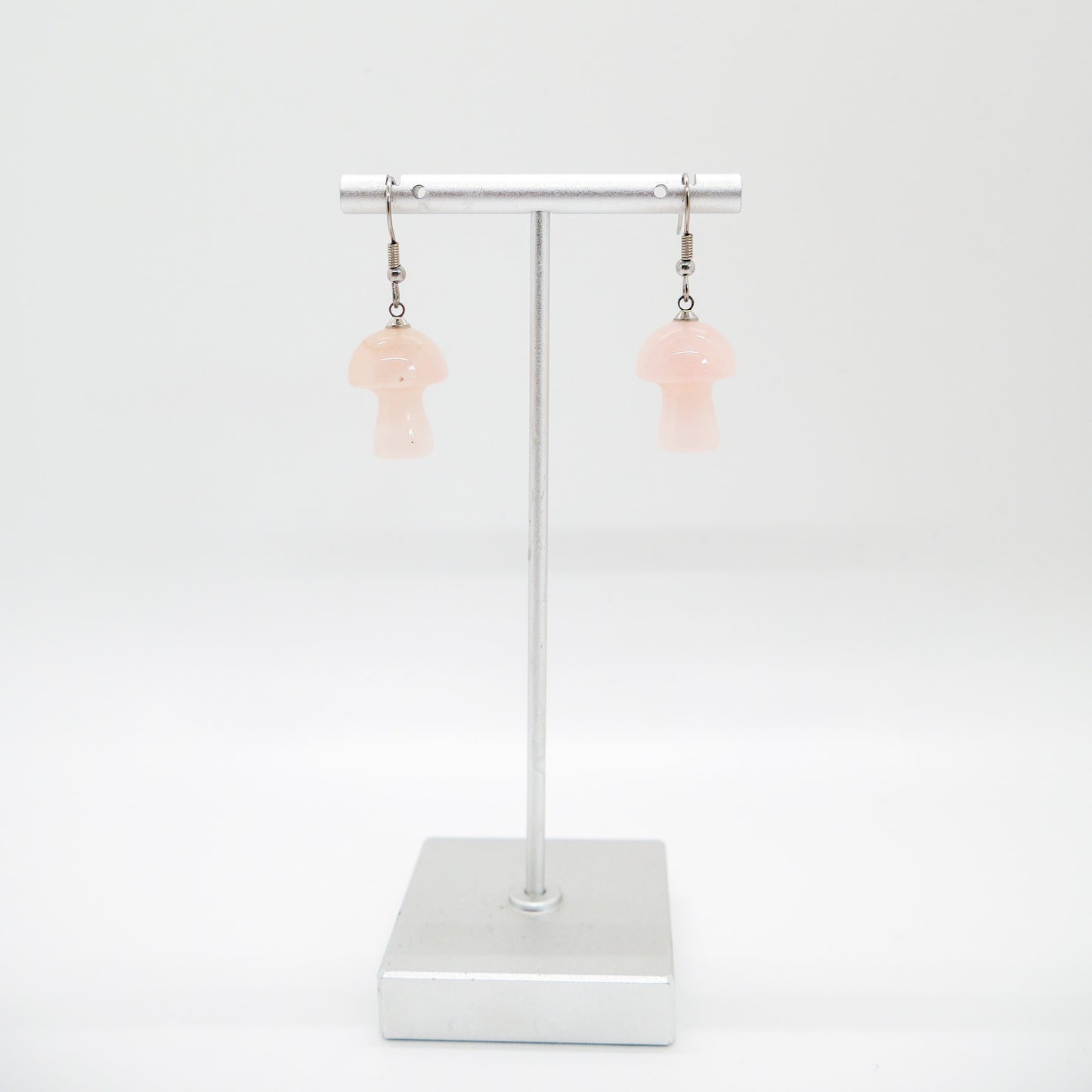 Rose Quartz Mushroom Earrings