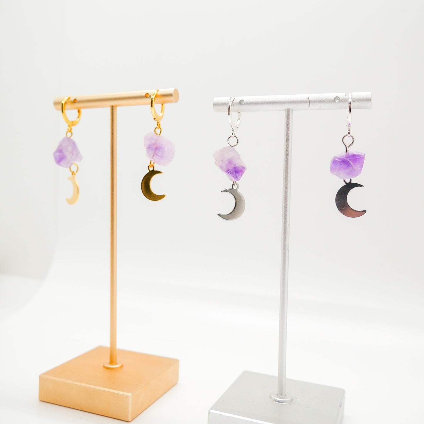 Moonbeam Amethyst Huggies