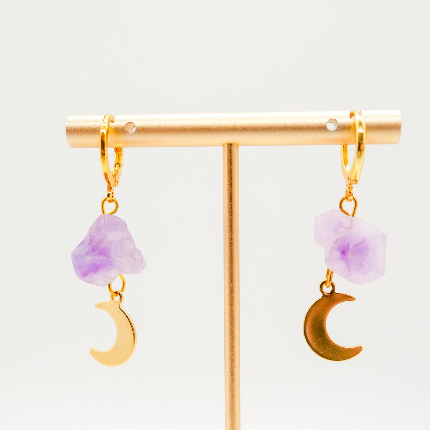 Moonbeam Amethyst Huggies