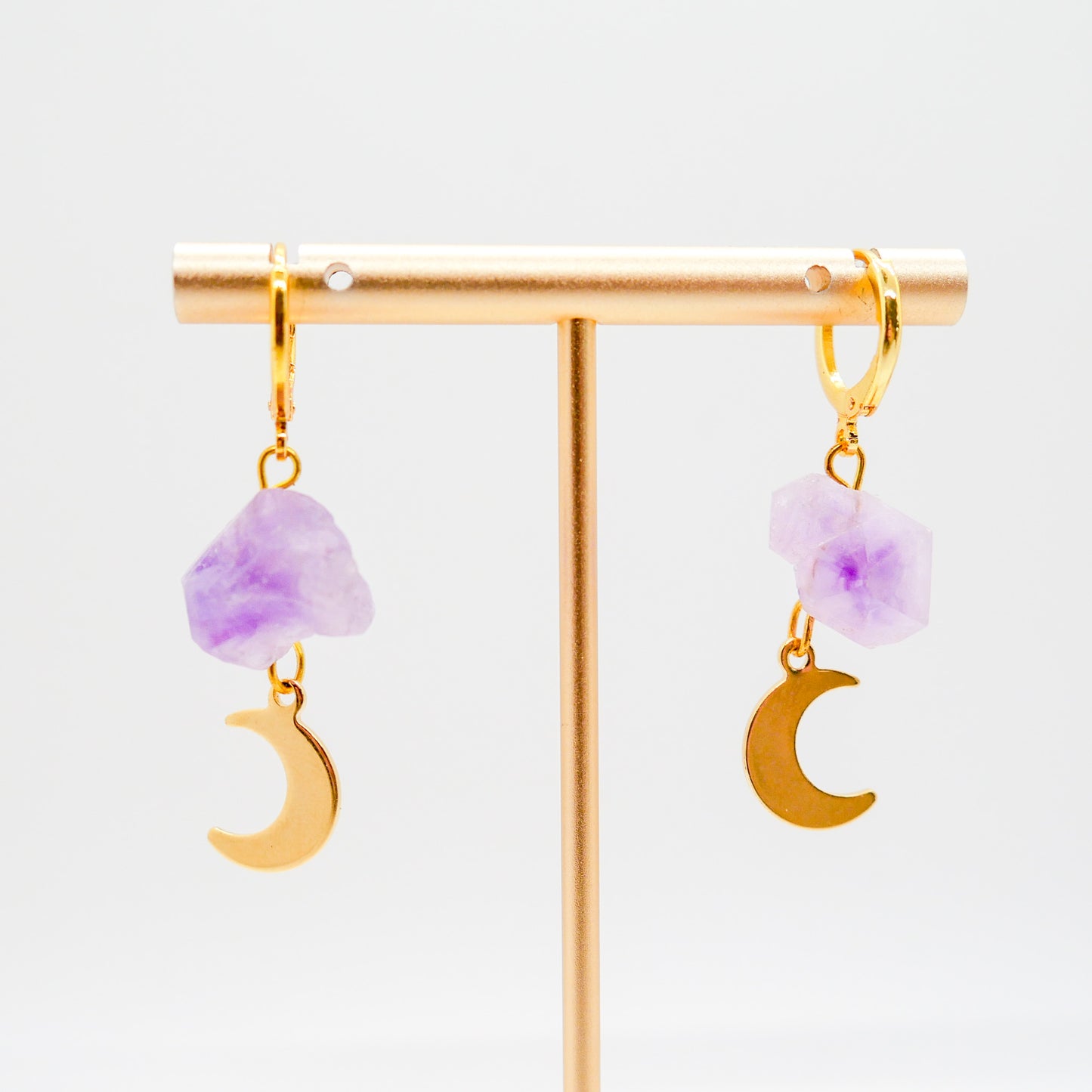 Moonbeam Amethyst Huggies