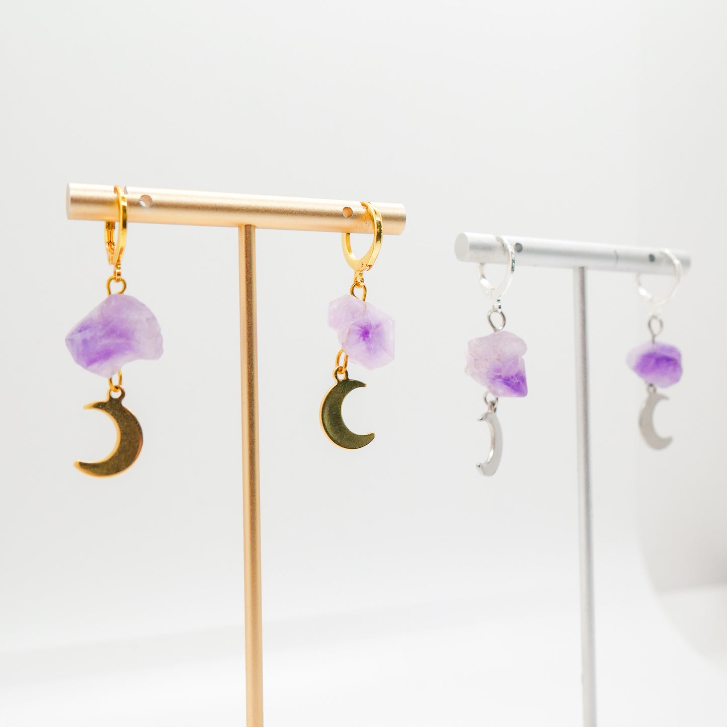 Moonbeam Amethyst Huggies
