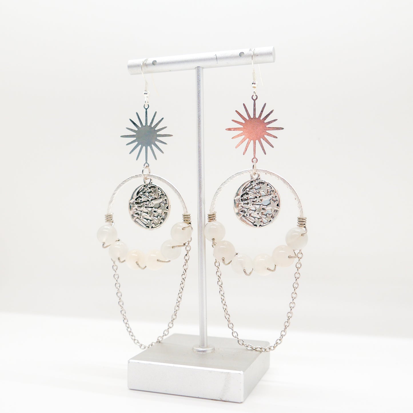 Celestial Dreamer Moonstone Hoops