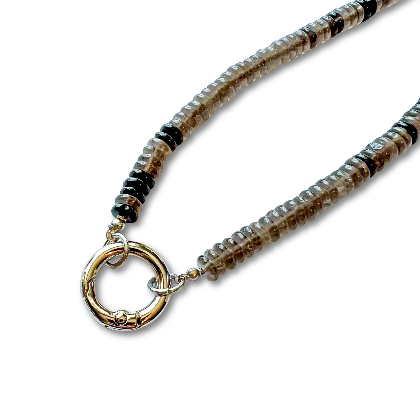 Centering Smoky Quartz BIGGER Carabiner Necklace