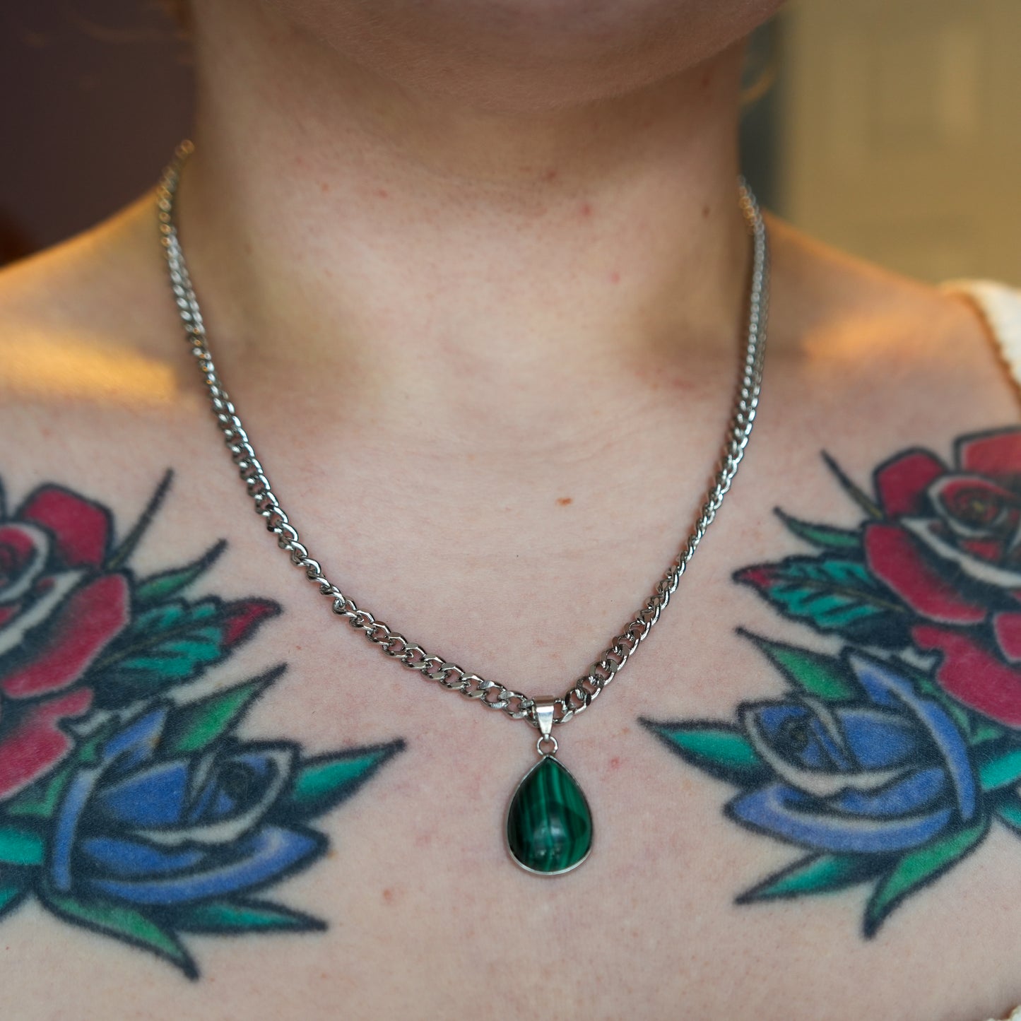 Minimalist Malachite Necklace