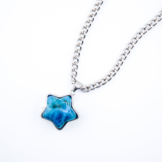 Blue Apatite Star Necklace