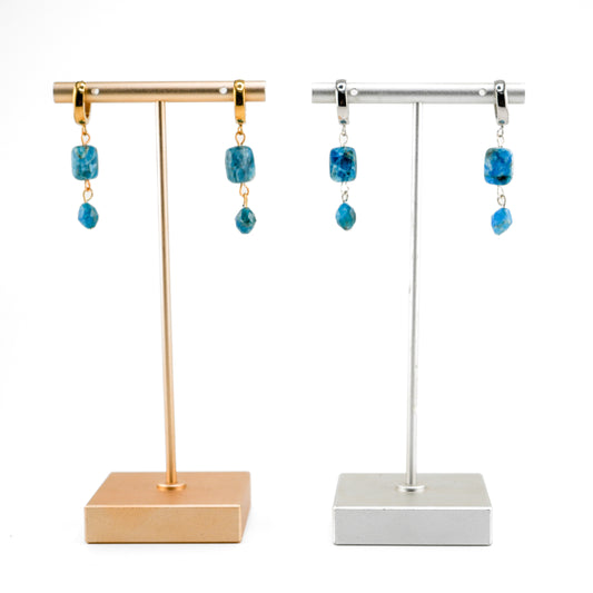 Clarity Blue Apatite Huggy Hoops