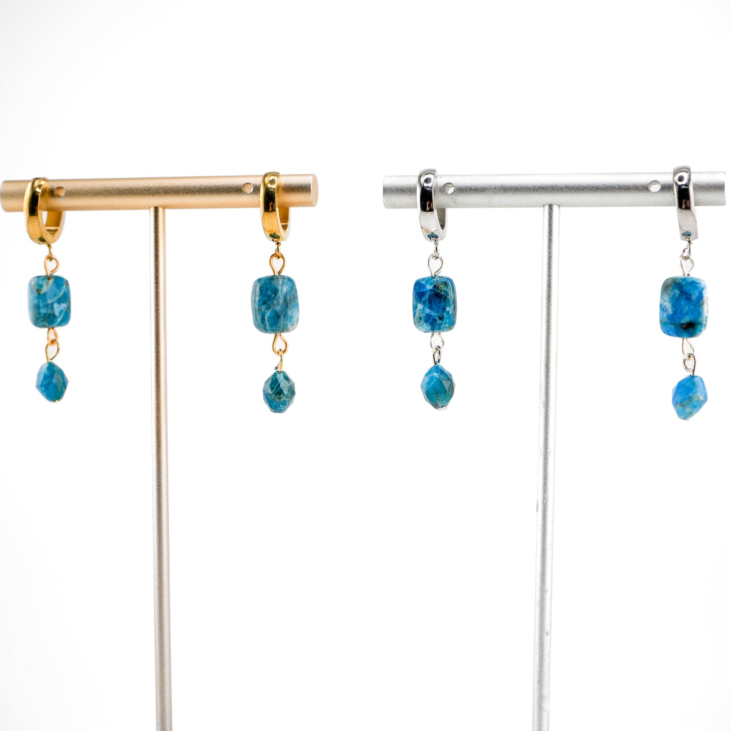 Clarity Blue Apatite Huggy Hoops