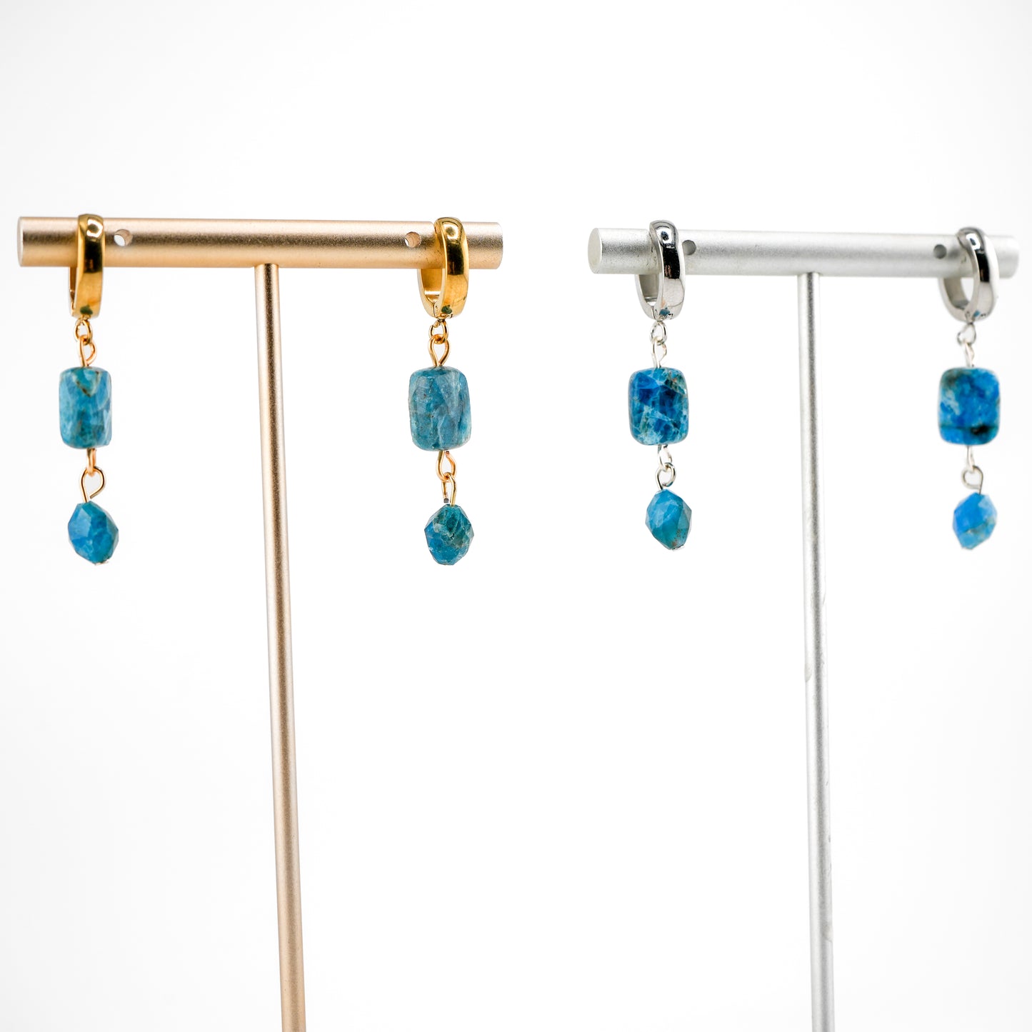 Clarity Blue Apatite Huggy Hoops
