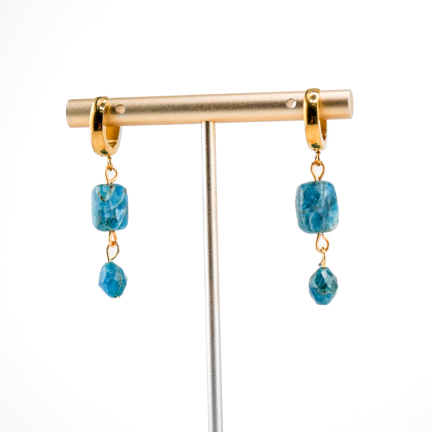Clarity Blue Apatite Huggy Hoops