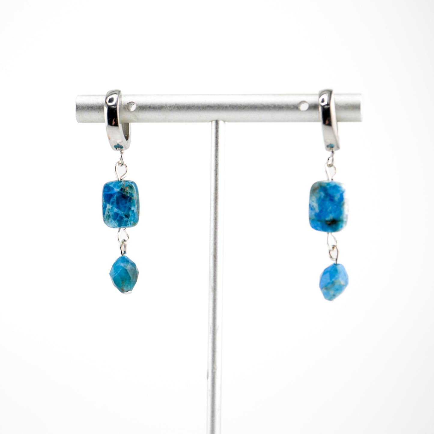 Clarity Blue Apatite Huggy Hoops