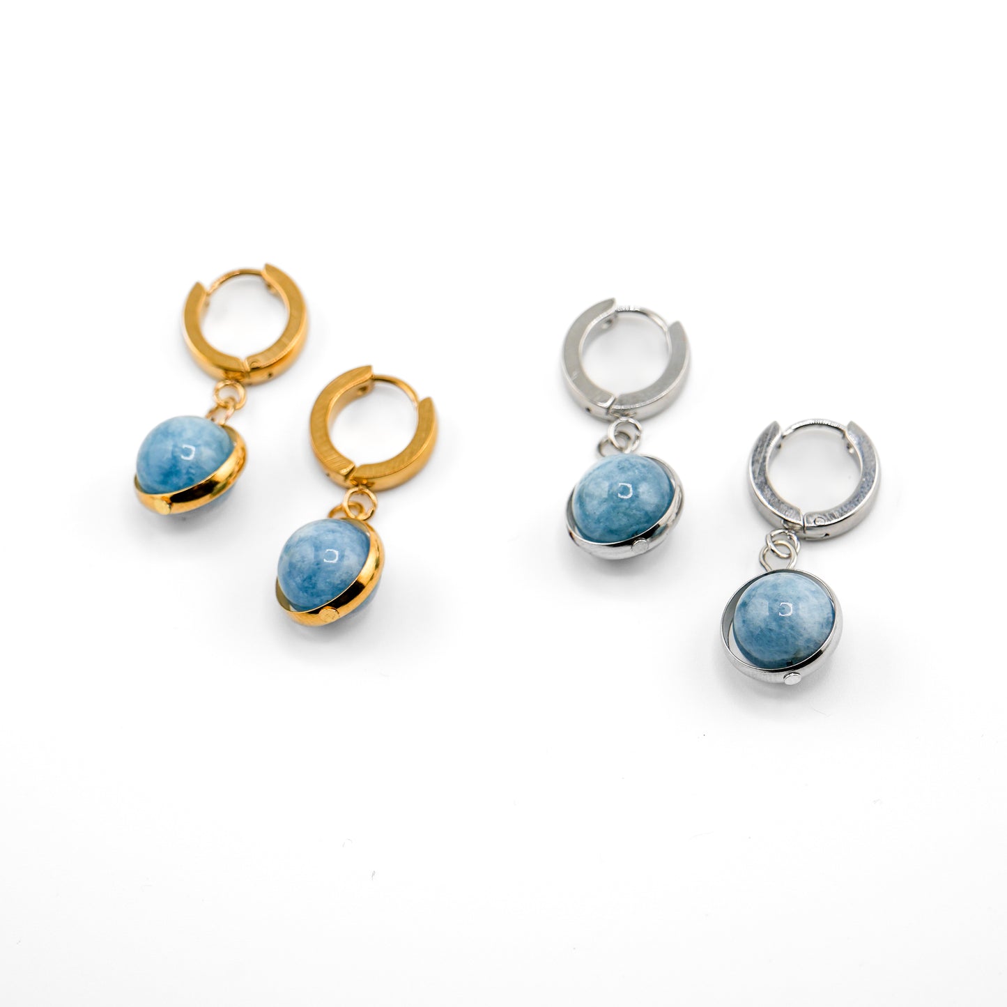 Soothing Sea Aquamarine Huggy Hoops