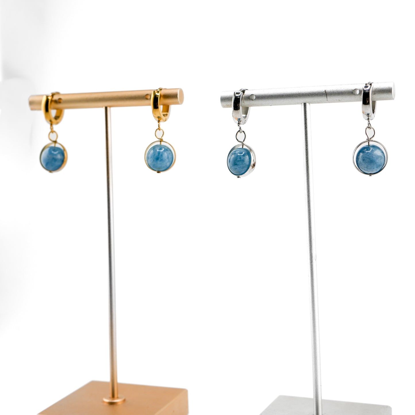 Soothing Sea Aquamarine Huggy Hoops