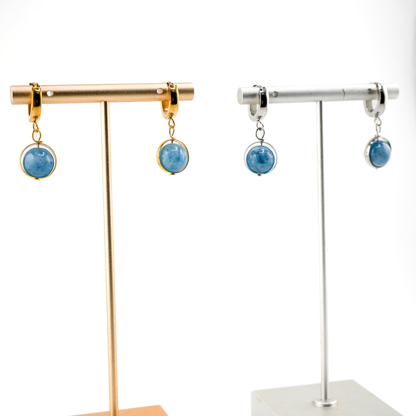 Soothing Sea Aquamarine Huggy Hoops