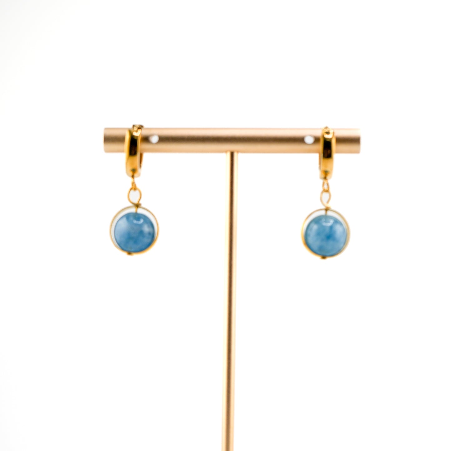 Soothing Sea Aquamarine Huggy Hoops