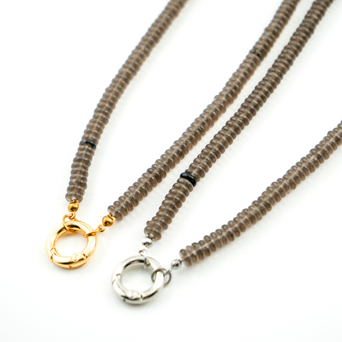 Centering Smoky Quartz Bold Carabiner Necklace