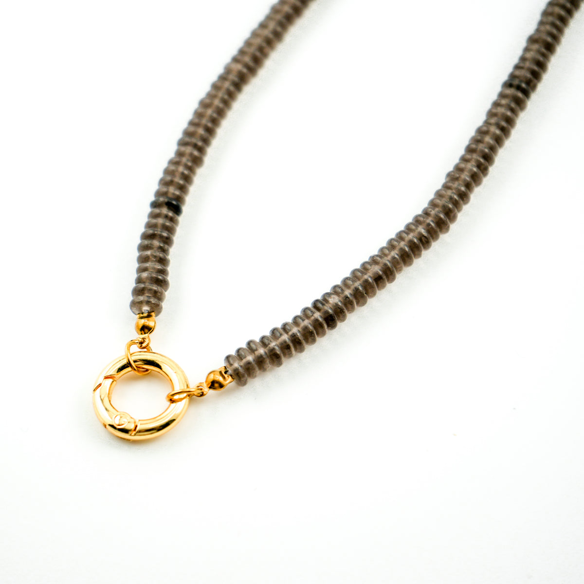 Centering Smoky Quartz Bold Carabiner Necklace