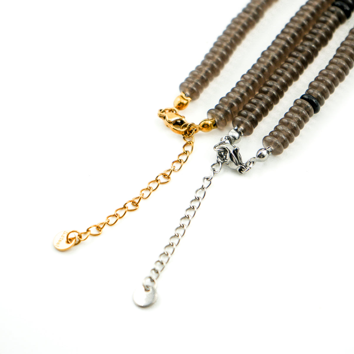 Centering Smoky Quartz Bold Carabiner Necklace