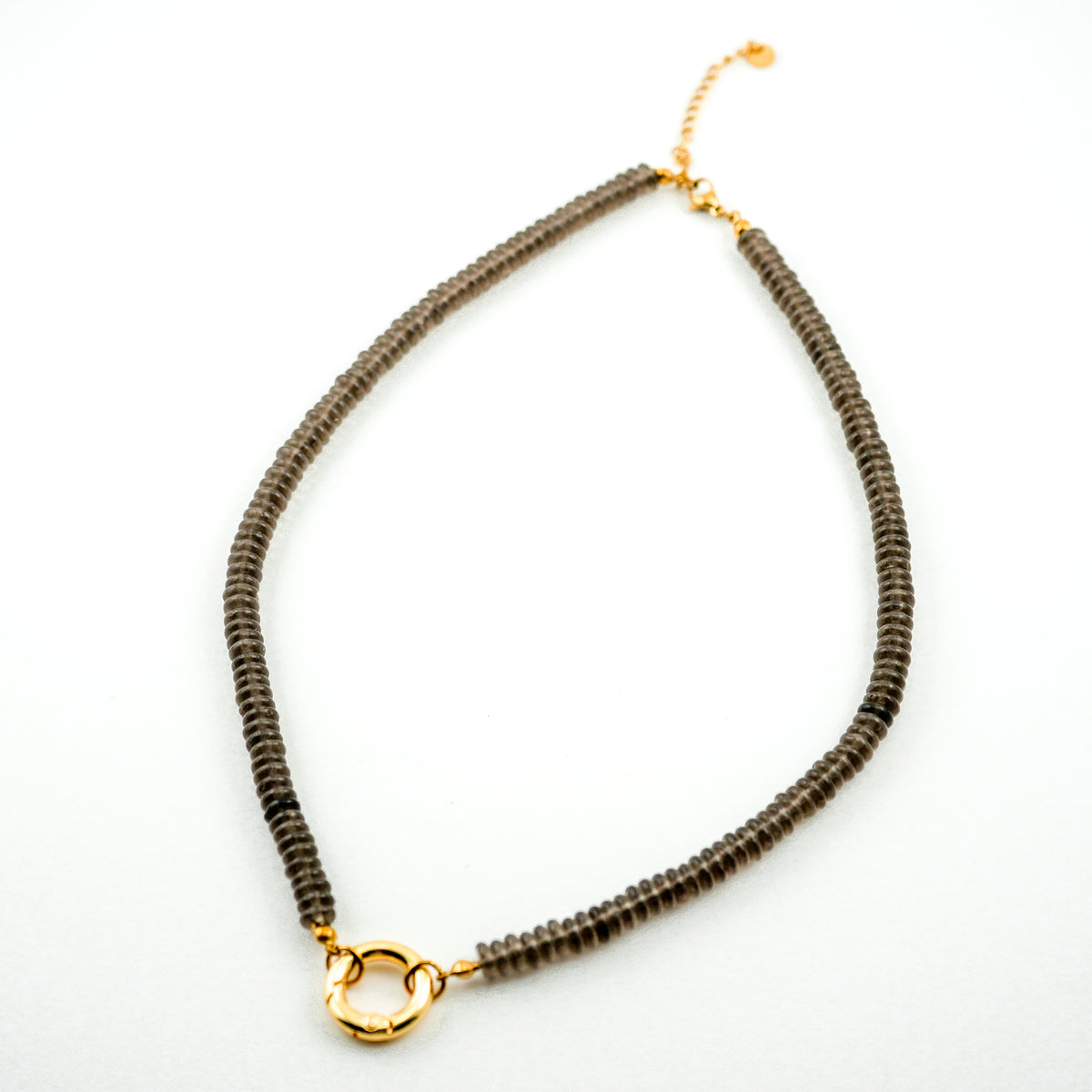 Centering Smoky Quartz Bold Carabiner Necklace