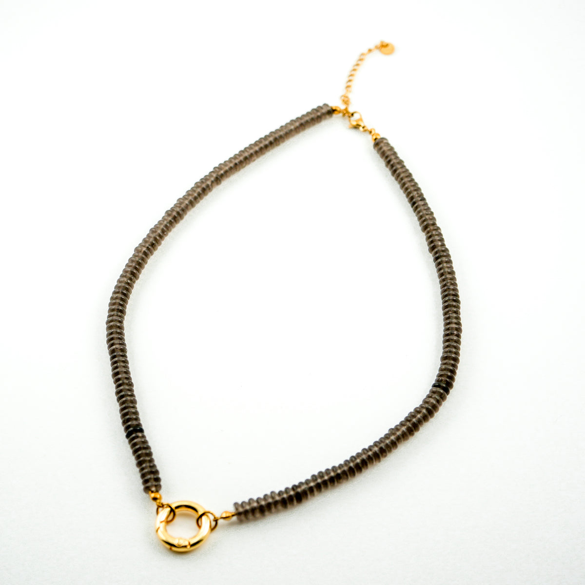 Centering Smoky Quartz Bold Carabiner Necklace