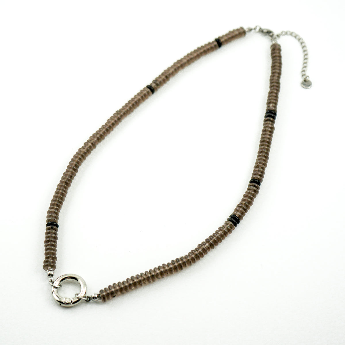 Centering Smoky Quartz Bold Carabiner Necklace