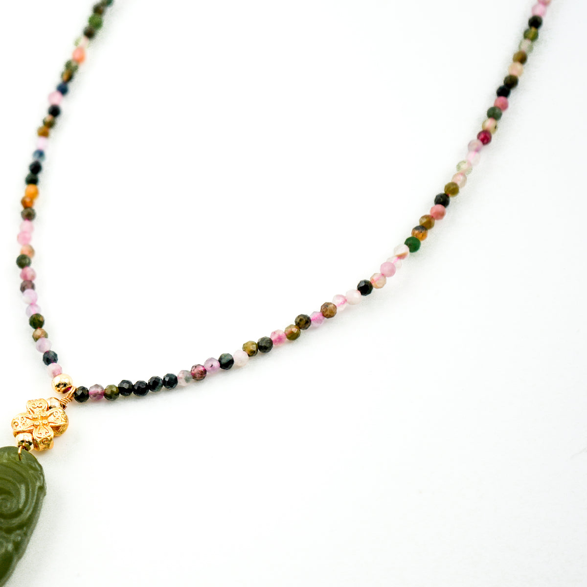 Good Fortune Tourmaline and Jade Necklace