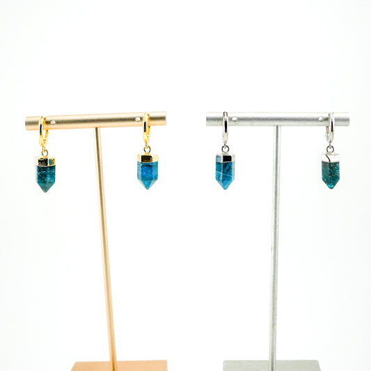 Awakened Blue Apatite Huggy Hoops
