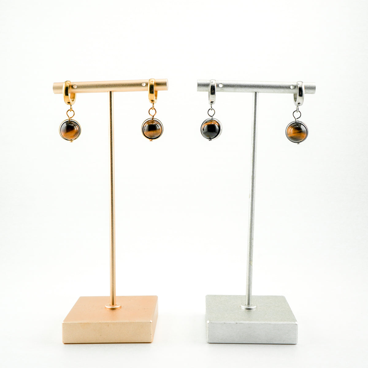 Mighty Tiger's Eye Huggy Hoops