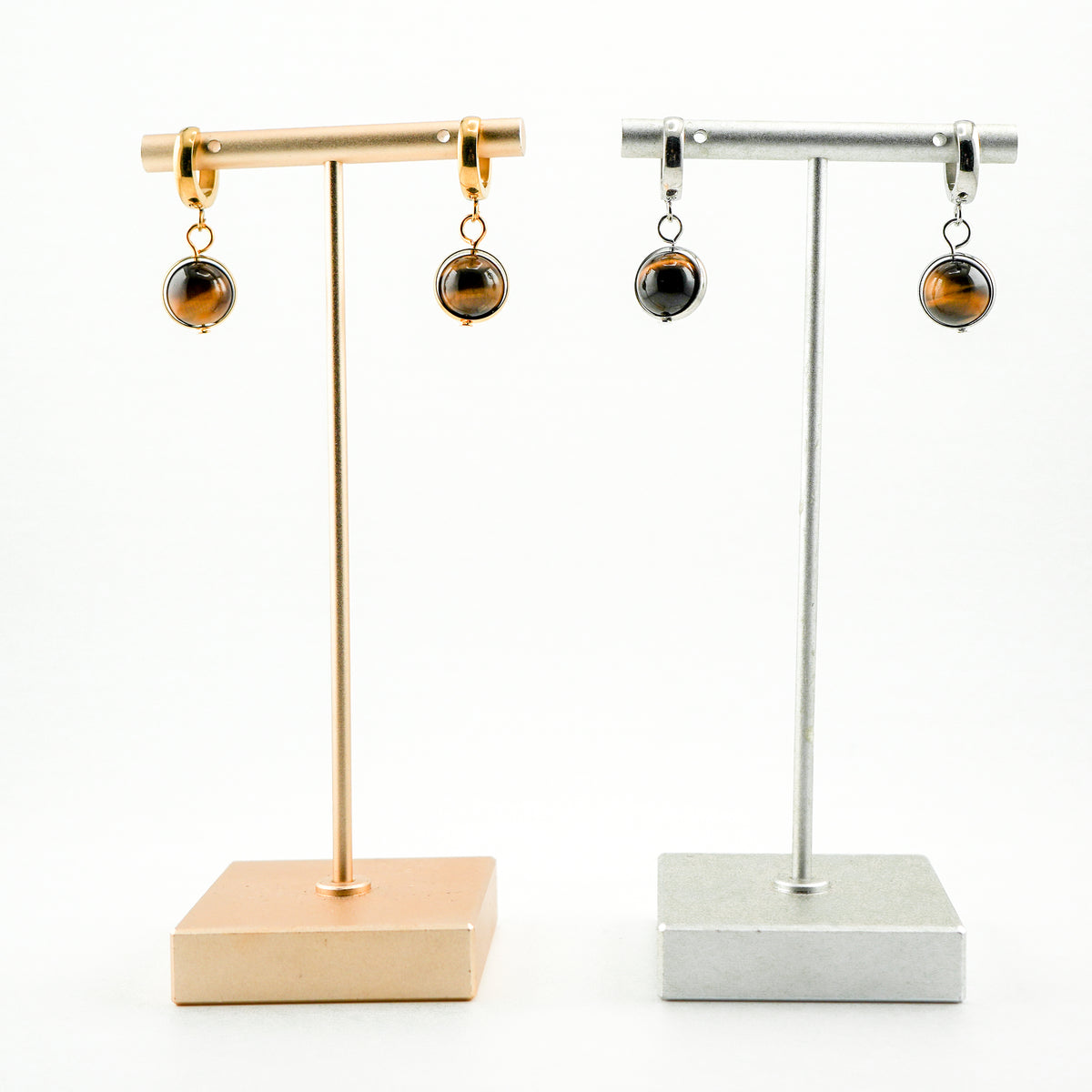 Mighty Tiger's Eye Huggy Hoops