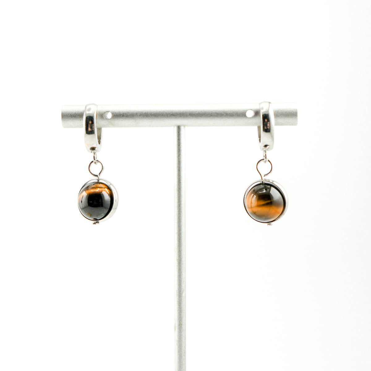 Mighty Tiger's Eye Huggy Hoops