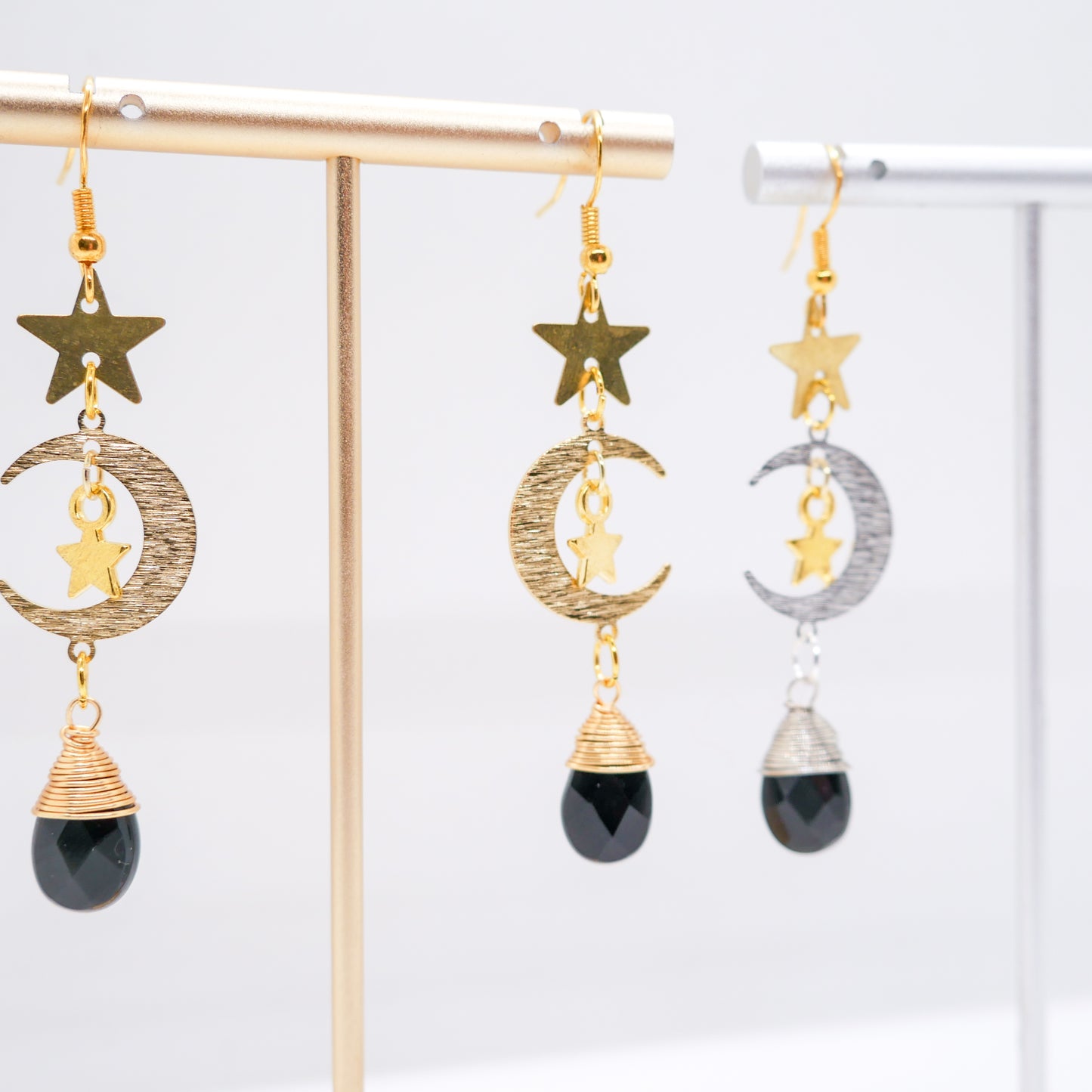 Starry Sky Black Obsidian Earrings