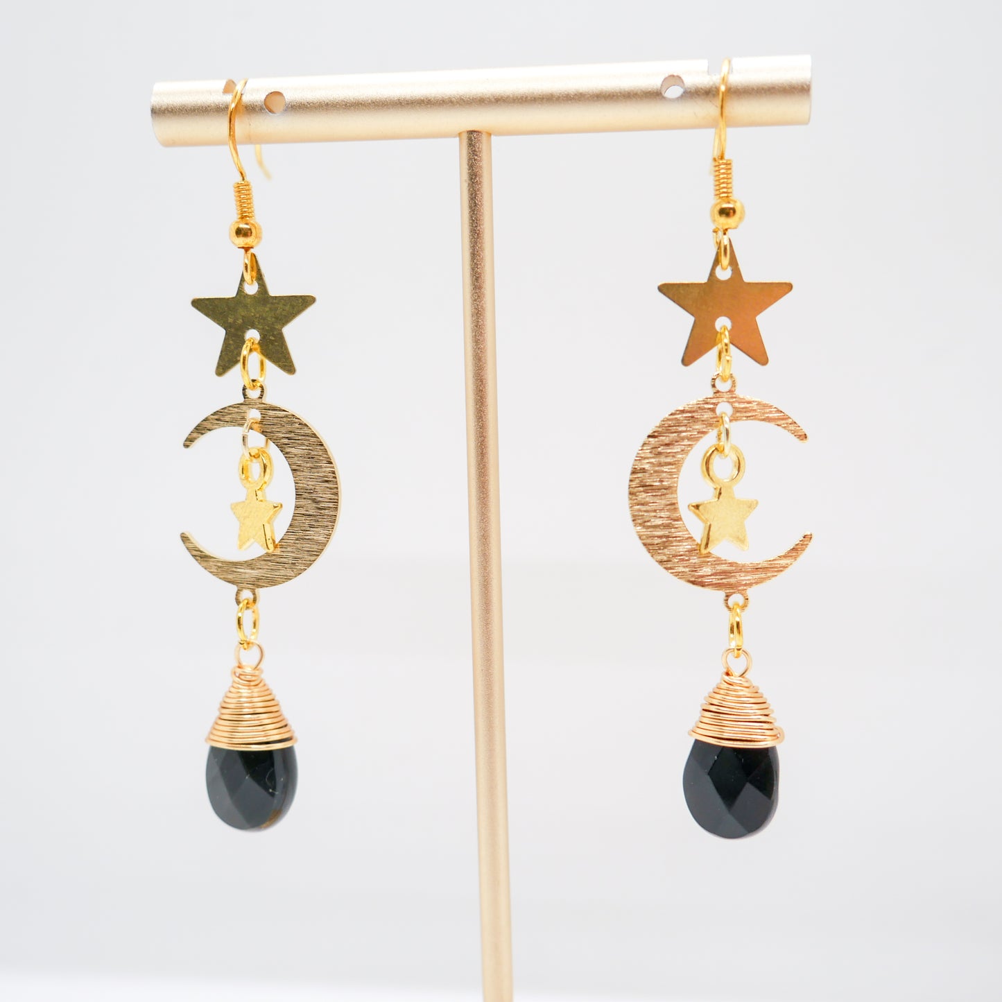 Starry Sky Black Obsidian Earrings