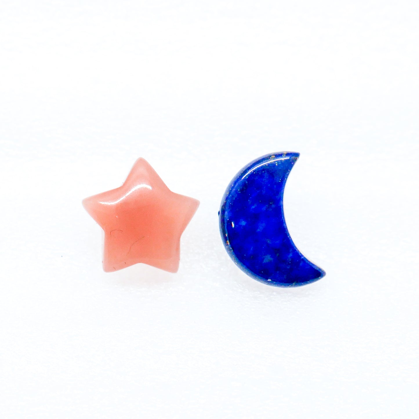 Peach Moonstone + Lapis Lazuli Mix Match Studs