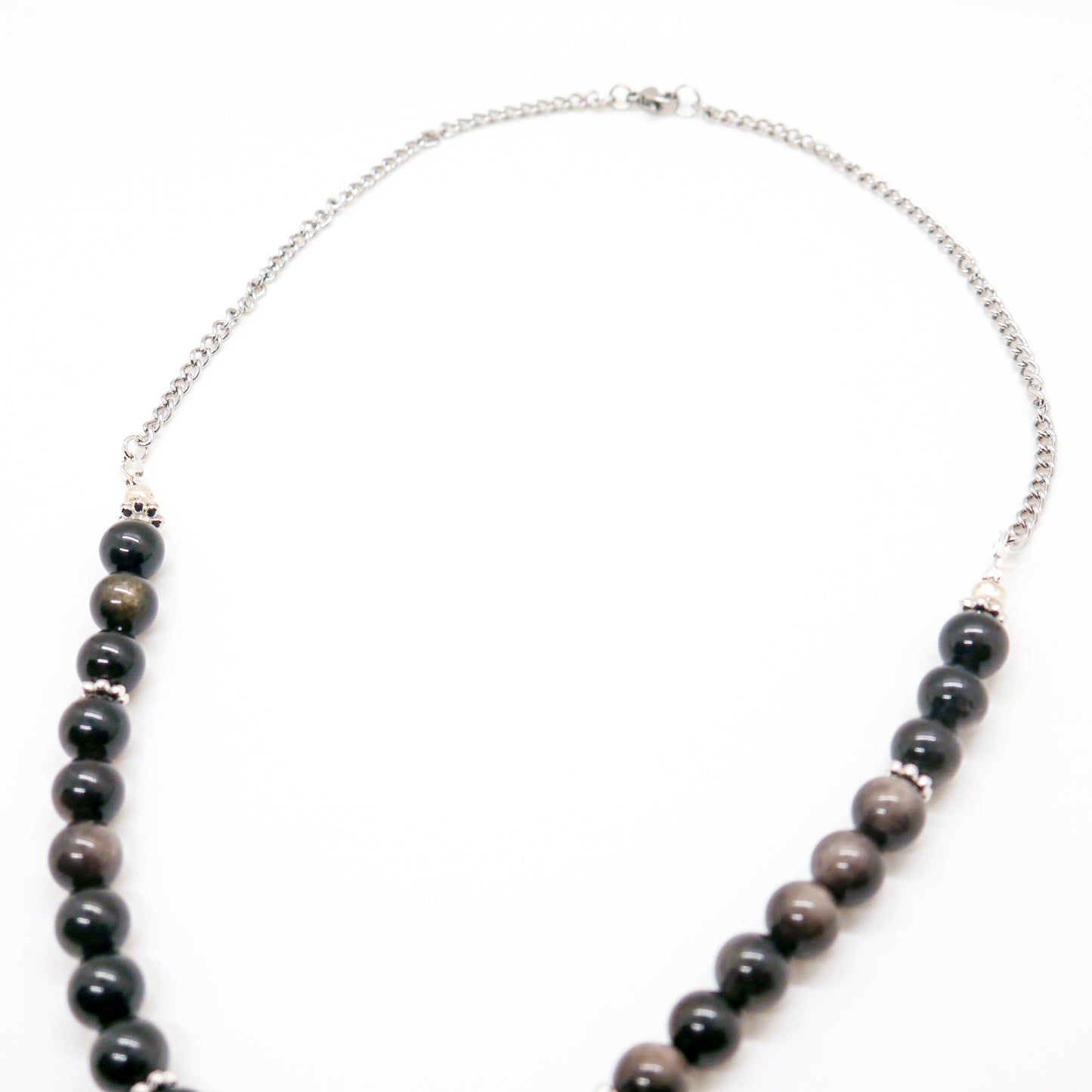 Midnight Black Obsidian Moon Necklace