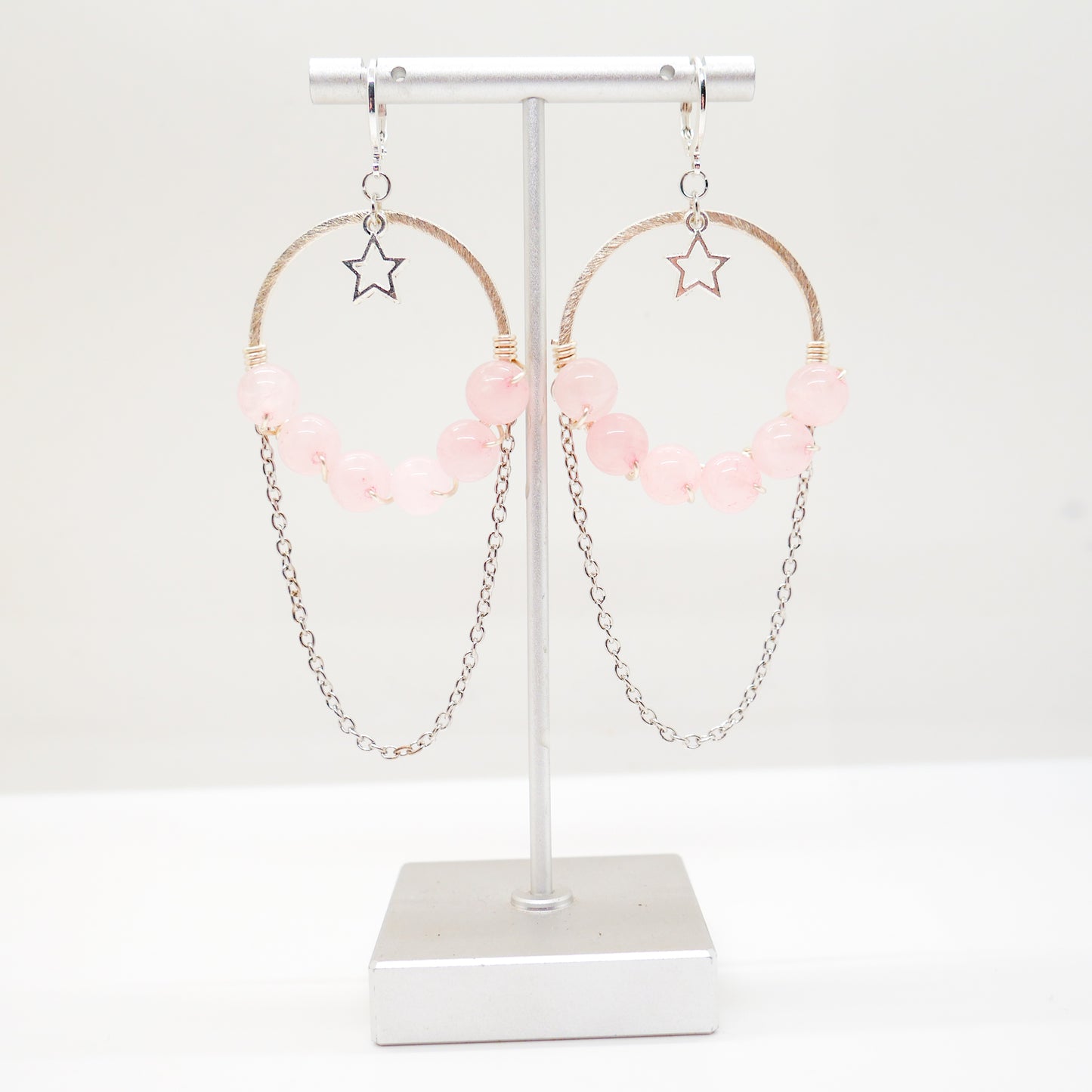 Starlight Rose Quartz Earrings