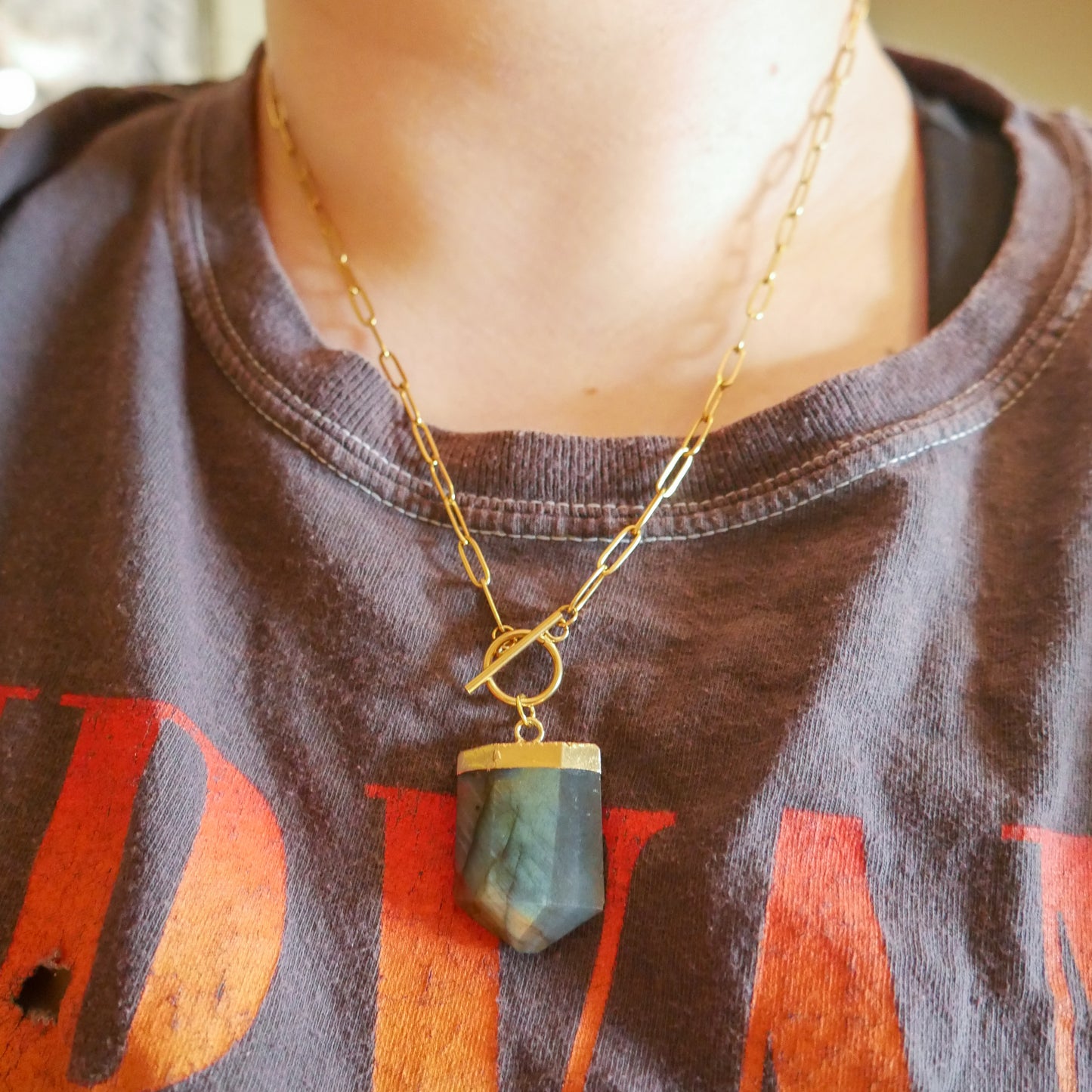 PRE-ORDER Enchanted Chunky Labradorite Toggle Necklace