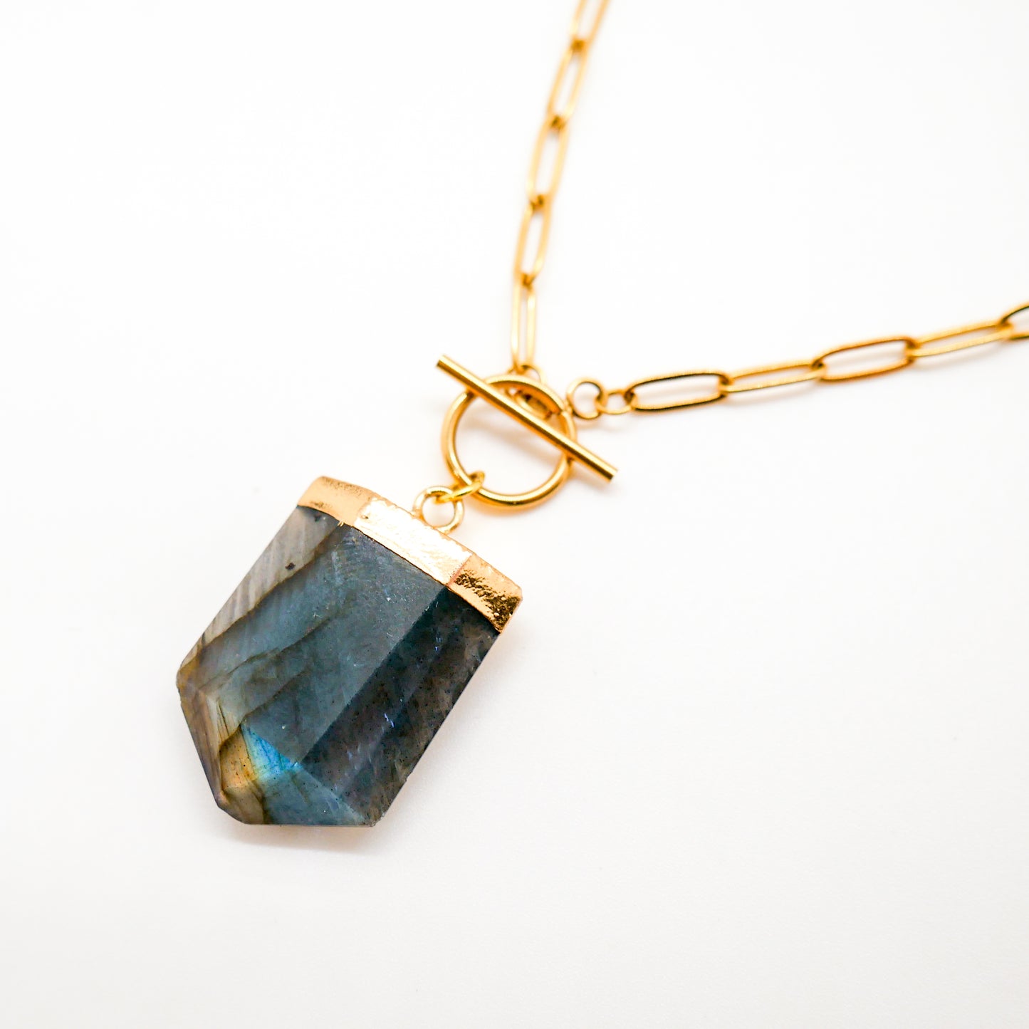 PRE-ORDER Enchanted Chunky Labradorite Toggle Necklace