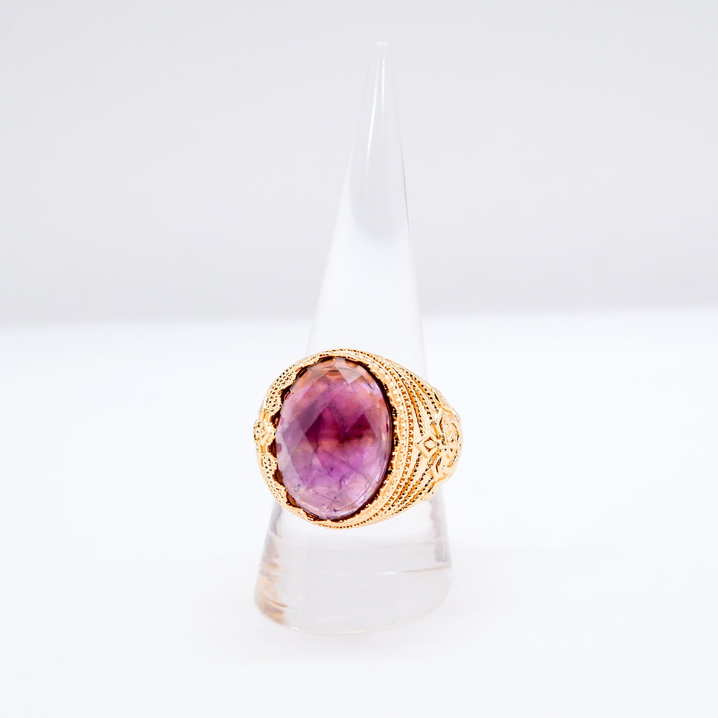 Regal Radiance Crystal Adjustable Ring